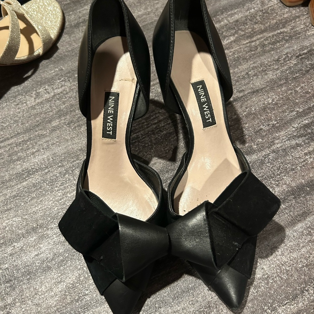 Nine West Black Pointed-Toe Stiletto Heels